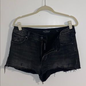 Lucky Brand distressed black denim shorts